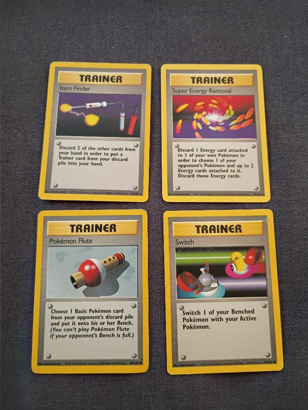 Pokemon Base Set Vintage Trainer Card Lot Of 4